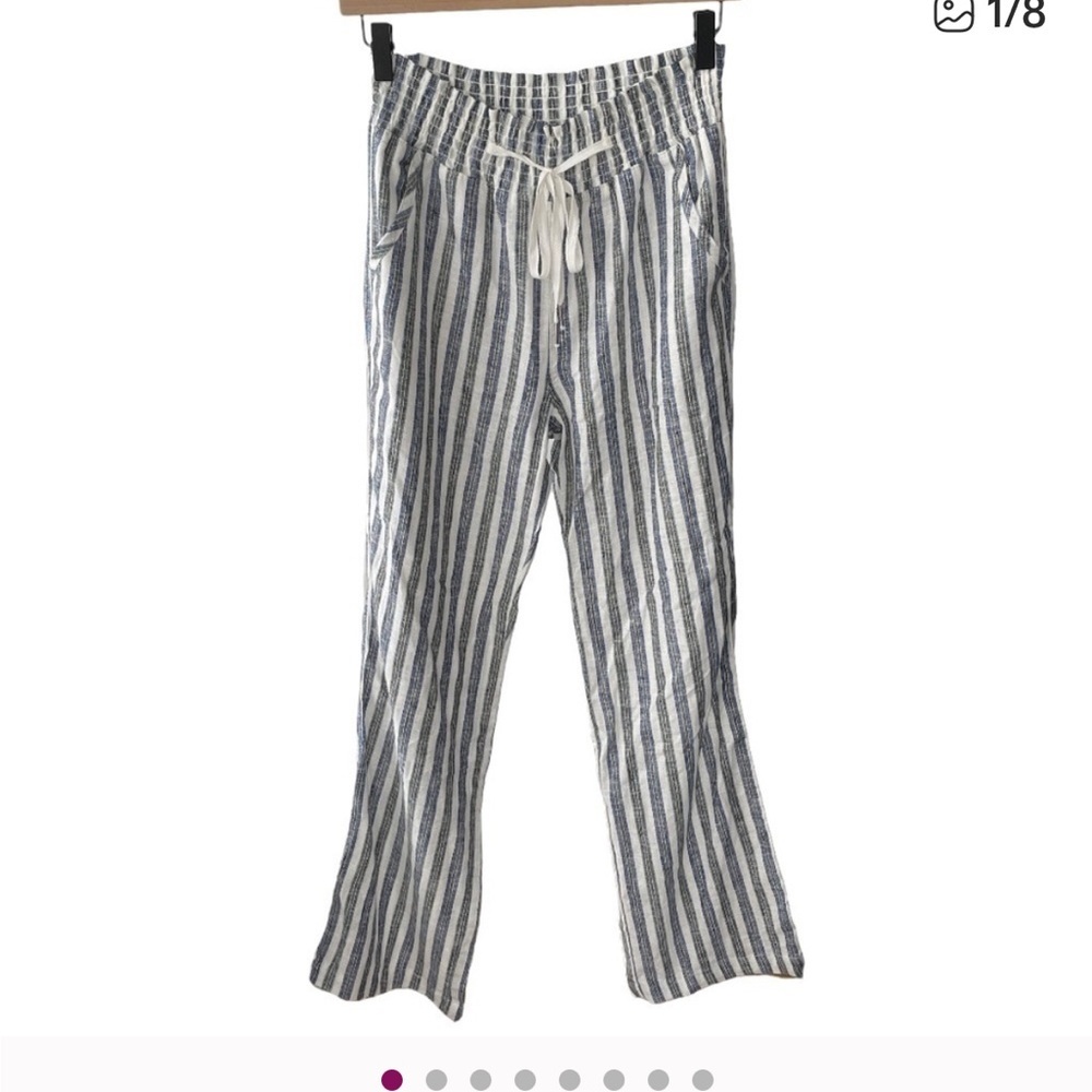 Love Tree Navy and White Striped Pants - Picture 4 of 6